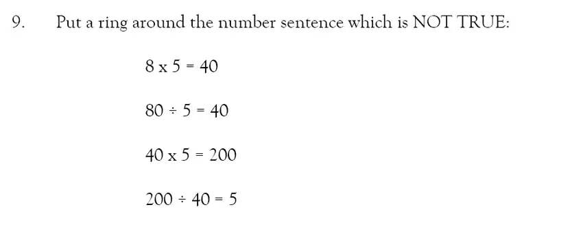 Question 9 - Magdalen College School – 9 Plus Maths Practice Paper