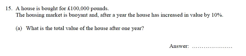 Question 16 - Oundle School – 9 Plus Maths Practice Paper 2012