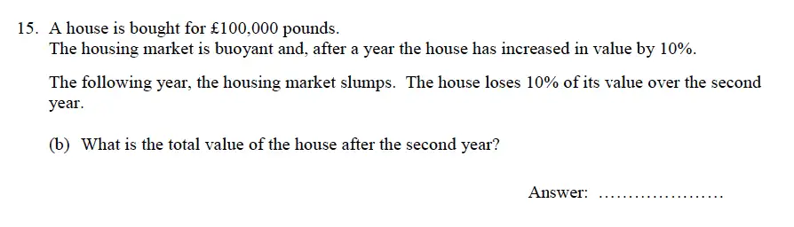 Question 17 - Oundle School – 9 Plus Maths Practice Paper 2012