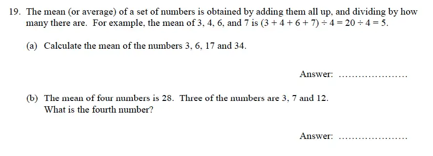 Question 26 - Oundle School – 9 Plus Maths Practice Paper 2012