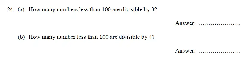 Question 32 - Oundle School – 9 Plus Maths Practice Paper 2012