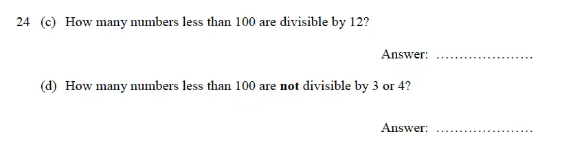 Question 33 - Oundle School – 9 Plus Maths Practice Paper 2012