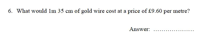 Question 6 - Oundle School – 9 Plus Maths Practice Paper 2012