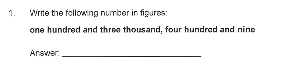 Question 1 - Solihull School – 10 Plus Maths Sample Paper 1