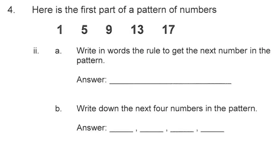 Question 5 - Solihull School – 10 Plus Maths Sample Paper 1