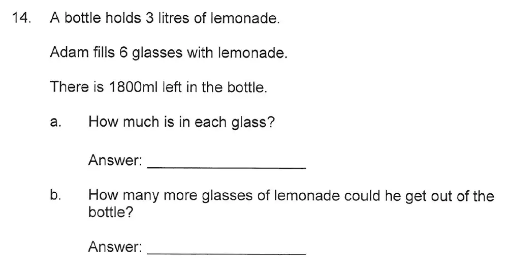 Question 14 - Solihull School – 10 Plus Maths Sample Paper 2