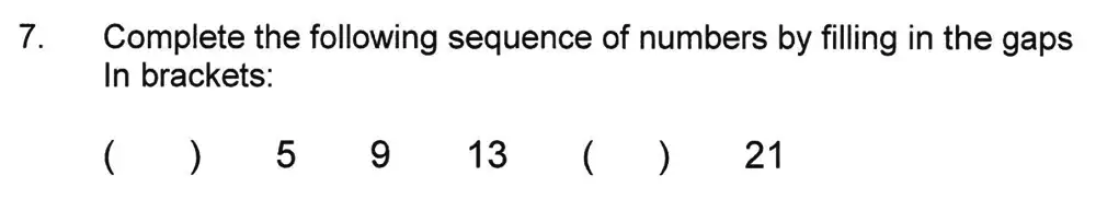 Question 7 - Solihull School – 8 Plus Maths Practice Paper 1