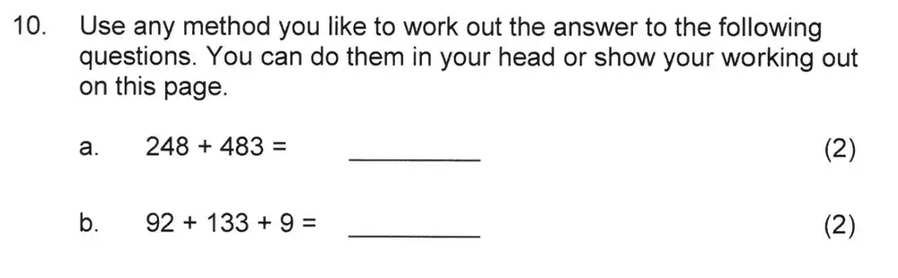 Question 11 - Solihull School – 8 Plus Maths Practice Paper 2