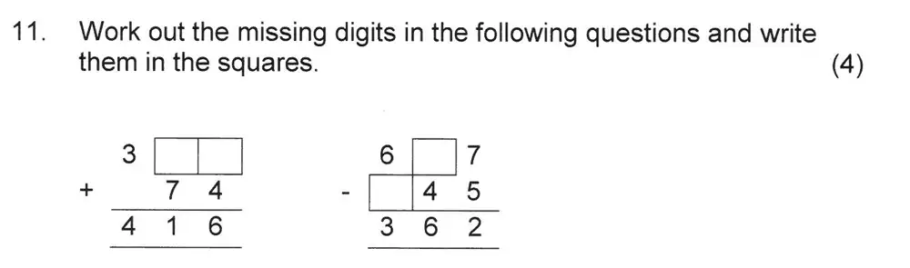 Question 13 - Solihull School – 8 Plus Maths Practice Paper 2