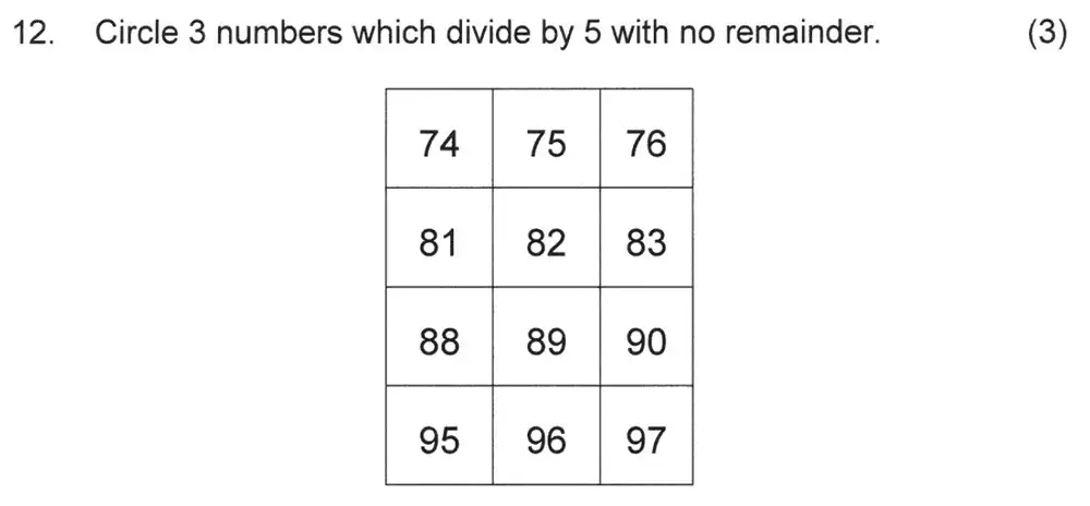 Question 14 - Solihull School – 8 Plus Maths Practice Paper 2