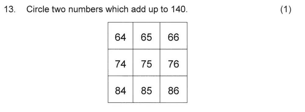 Question 15 - Solihull School – 8 Plus Maths Practice Paper 2