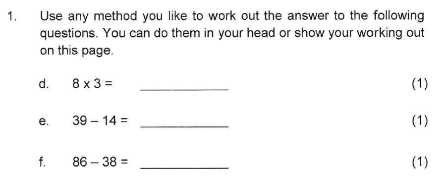 Question 2 - Solihull School – 8 Plus Maths Practice Paper 2