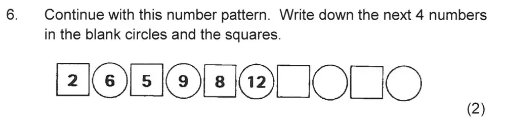 Question 7 - Solihull School – 8 Plus Maths Practice Paper 2