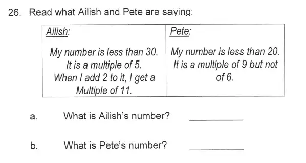 Question 30 - Solihull School – 9 Plus Maths Sample Paper 1