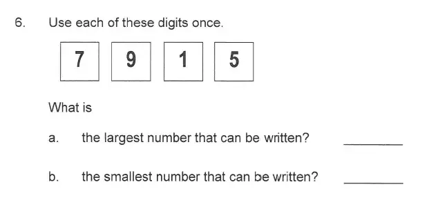 Question 6 - Solihull School – 9 Plus Maths Sample Paper 1