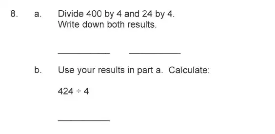 Question 8 - Solihull School – 9 Plus Maths Sample Paper 1