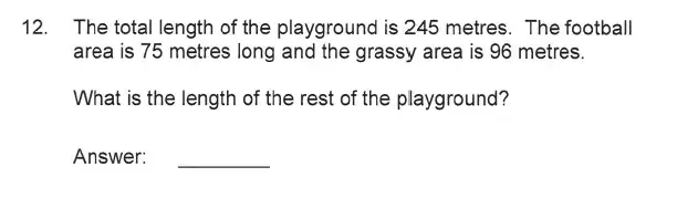 Question 12 - Solihull School – 9 Plus Maths Sample Paper 2