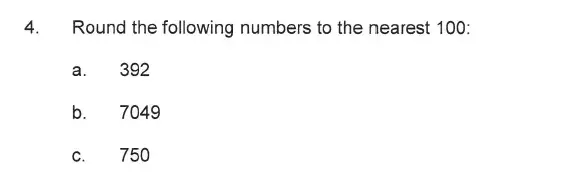 Question 4 - Solihull School – 9 Plus Maths Sample Paper 2