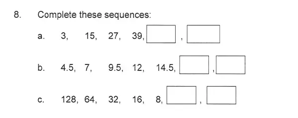 Question 8 - Solihull School – 9 Plus Maths Sample Paper 2