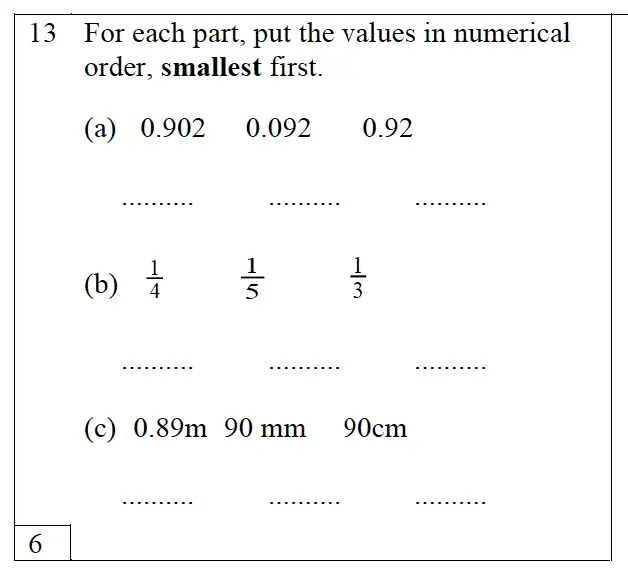 Question 13 - Trinity School – 10 Plus Maths Practice Paper