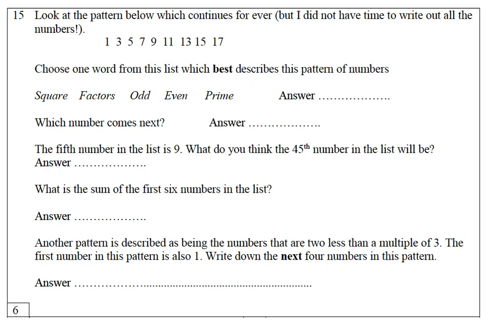 Question 15 - Trinity School – 10 Plus Maths Practice Paper