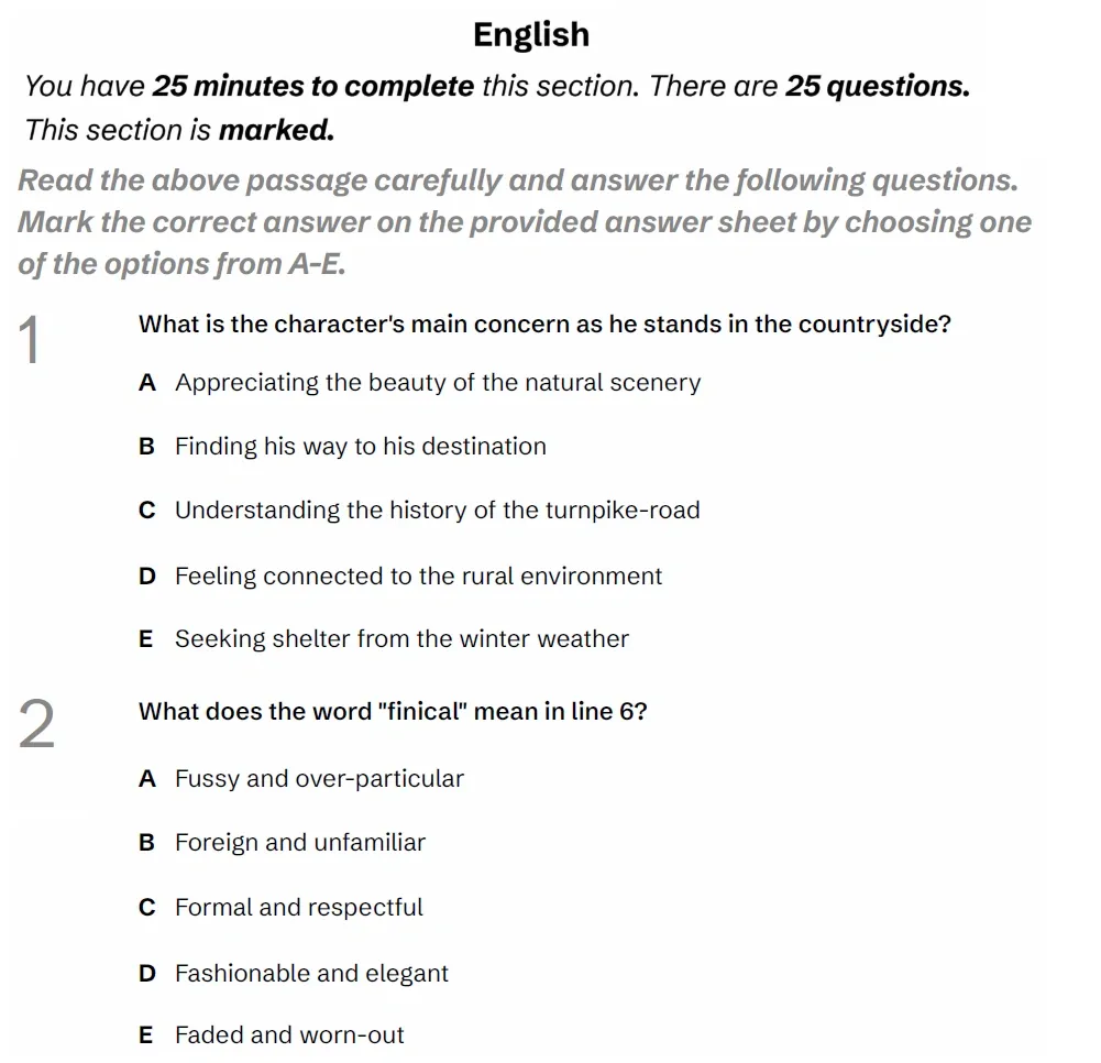 Question English(01 & 02) - BUCKS 11 Plus Exam Practice Papers 2026 - Pack 1 - Paper 1 - English & VR