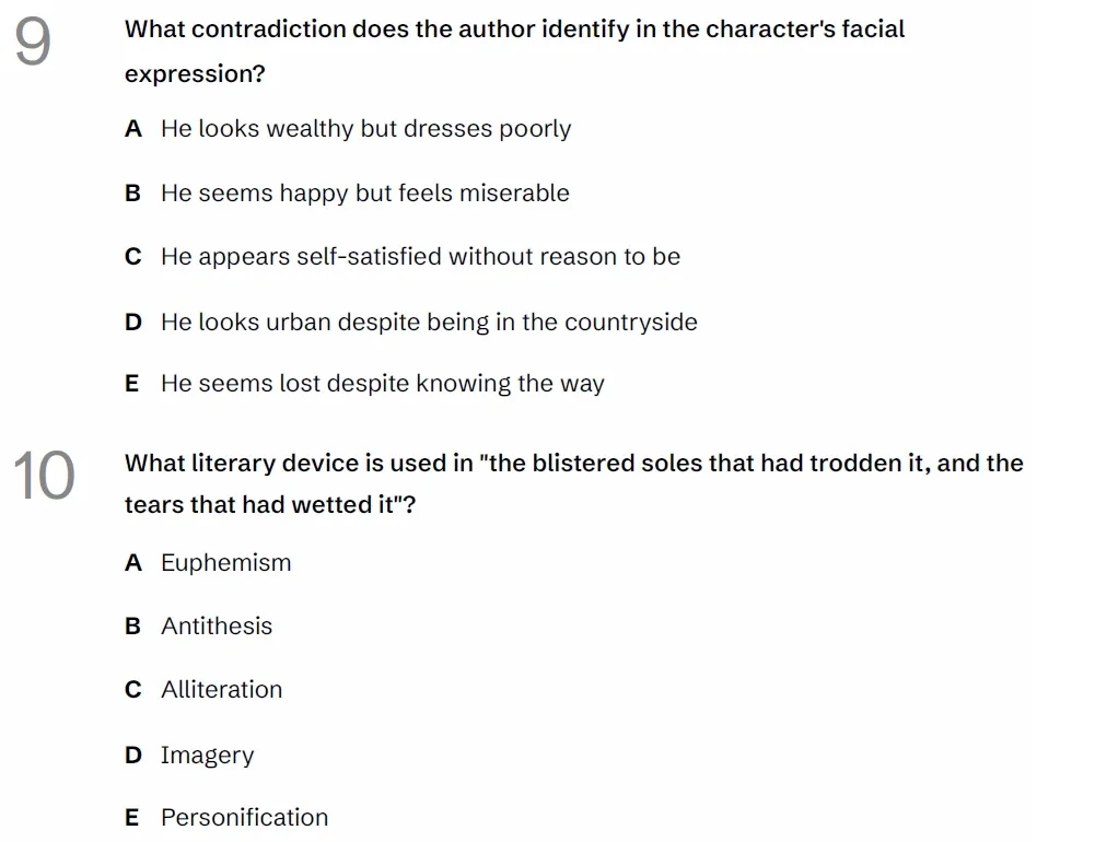 Question English(09 & 10) - BUCKS 11 Plus Exam Practice Papers 2026 - Pack 1 - Paper 1 - English & VR