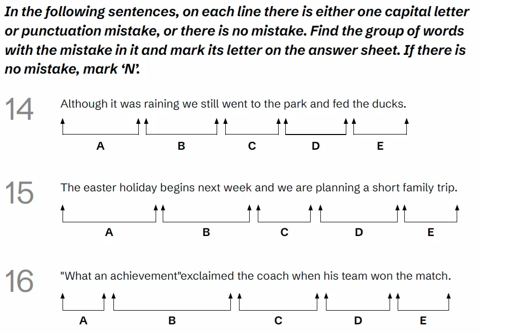 Question English(14, 15 & 16) - BUCKS 11 Plus Exam Practice Papers 2026 - Pack 1 - Paper 1 - English & VR