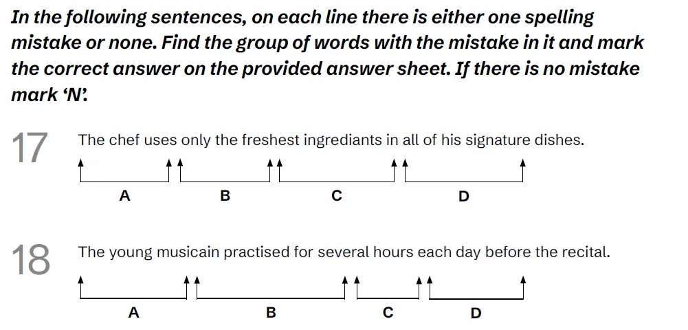 Question English(17 & 18) - BUCKS 11 Plus Exam Practice Papers 2026 - Pack 1 - Paper 1 - English & VR