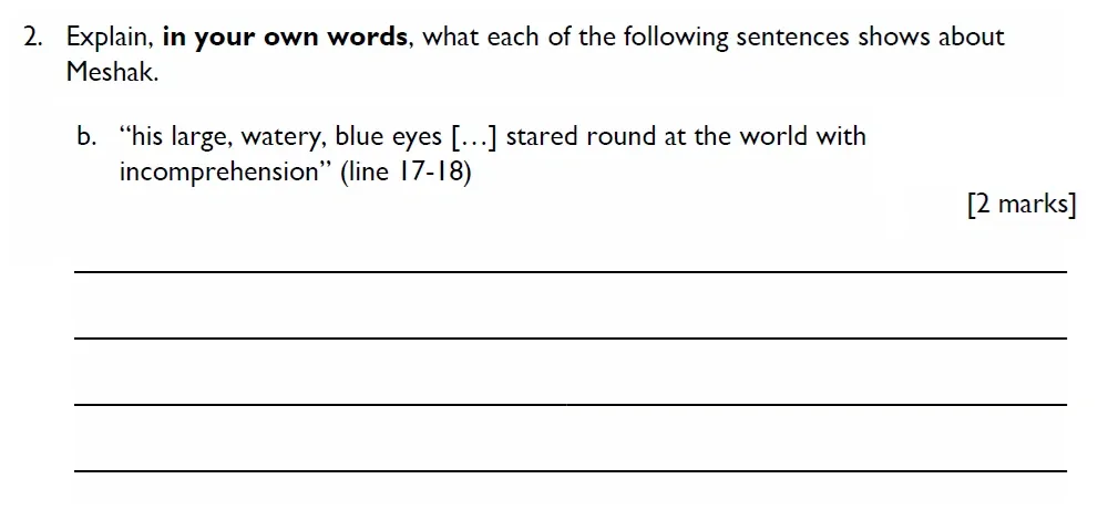 Question 2(b) - Emanuel School – 11+ English Sample Paper – 2026