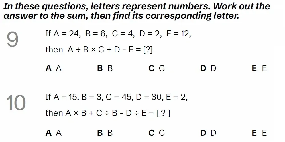 Question VRPractice(09 & 10) - Kent 11 Plus Exam Practice Papers 2026 - Pack 1 - Paper 1 - VR, NVR, SR