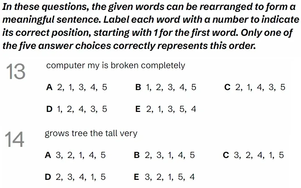 Question VRPractice(13 & 14) - Kent 11 Plus Exam Practice Papers 2026 - Pack 1 - Paper 1 - VR, NVR, SR