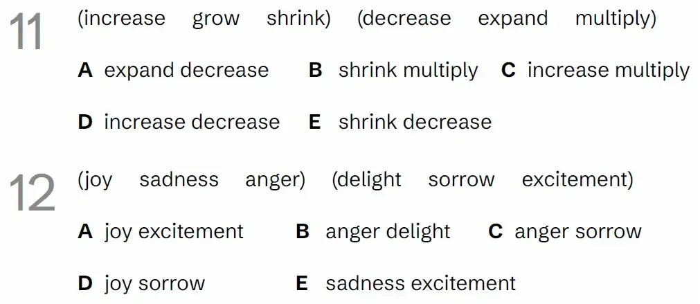Question VR(11 & 12) - Kent 11 Plus Exam Practice Papers 2026 - Pack 1 - Paper 1 - VR, NVR, SR