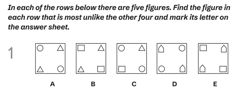 Question 01 - Lincolnshire 11 Plus Exam Practice Papers 2026 - Pack 1 - Paper 2 - NVR & SR