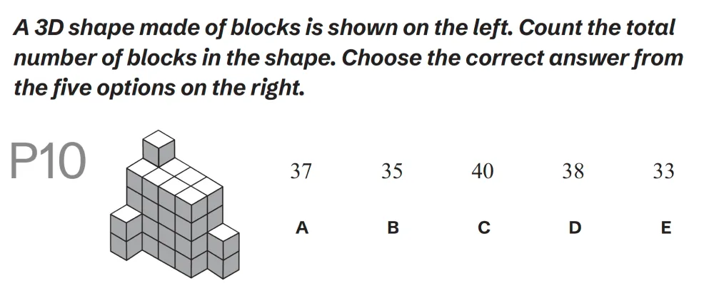 Question P10 - Lincolnshire 11 Plus Exam Practice Papers 2026 - Pack 1 - Paper 2 - NVR & SR