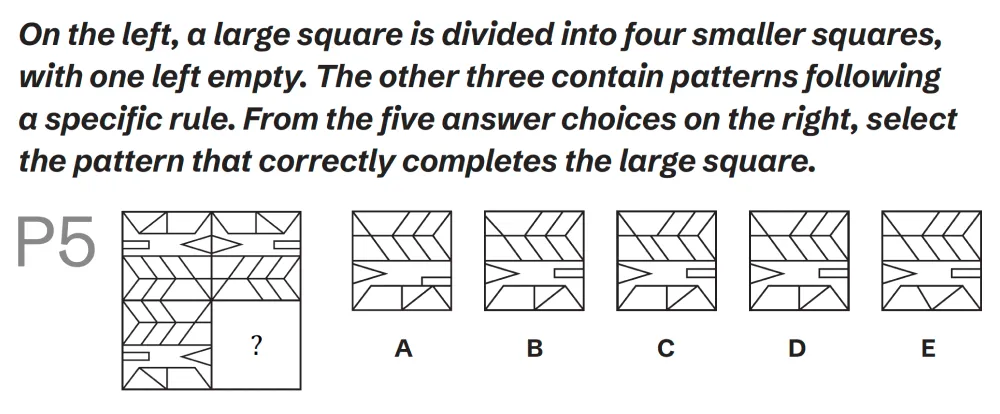 Question P05 - Lincolnshire 11 Plus Exam Practice Papers 2026 - Pack 1 - Paper 2 - NVR & SR
