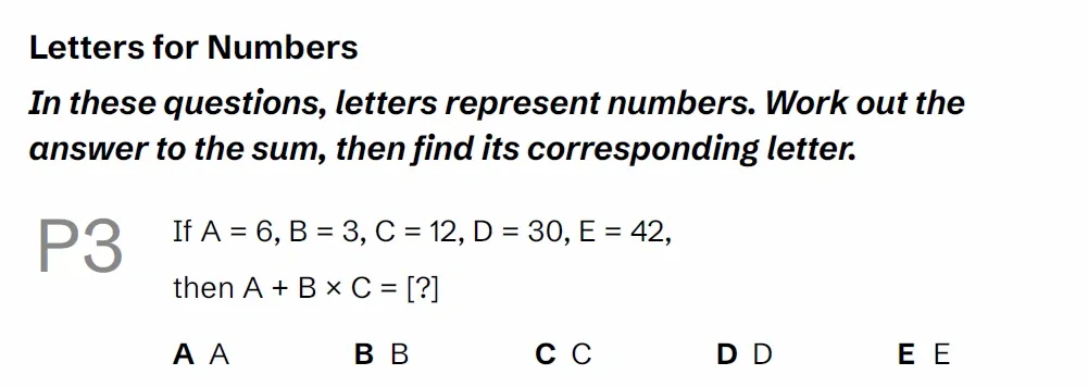 Question P03 - Lincolnshire 11 Plus Exam Practice Papers 2026 - Pack 1 - Paper 1 - VR