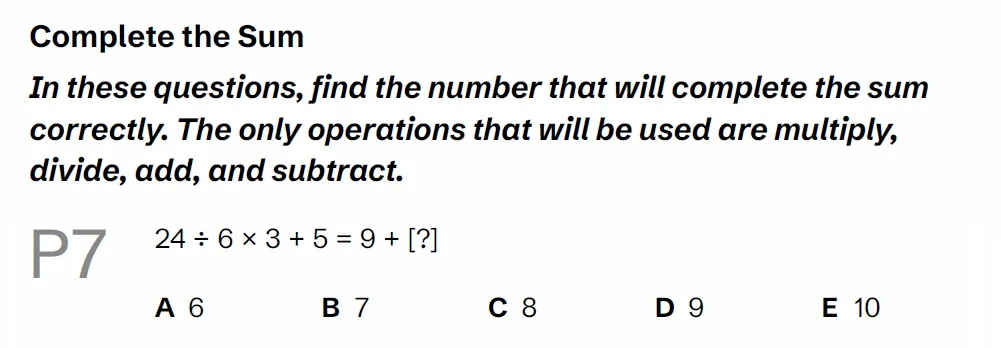 Question P07 - Lincolnshire 11 Plus Exam Practice Papers 2026 - Pack 1 - Paper 1 - VR