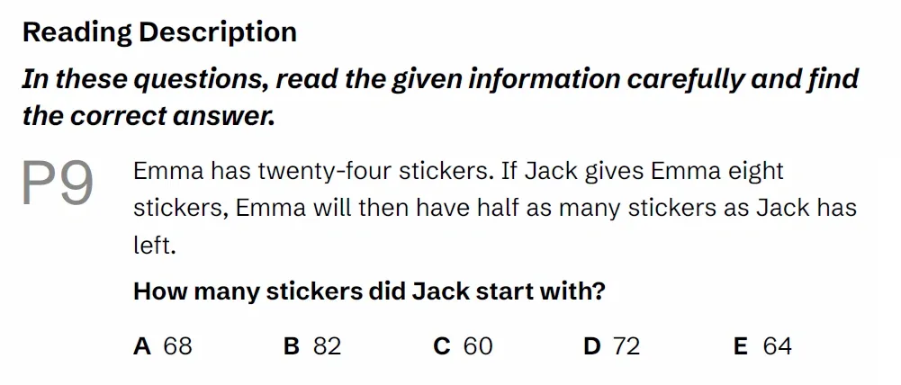 Question P09 - Lincolnshire 11 Plus Exam Practice Papers 2026 - Pack 1 - Paper 1 - VR
