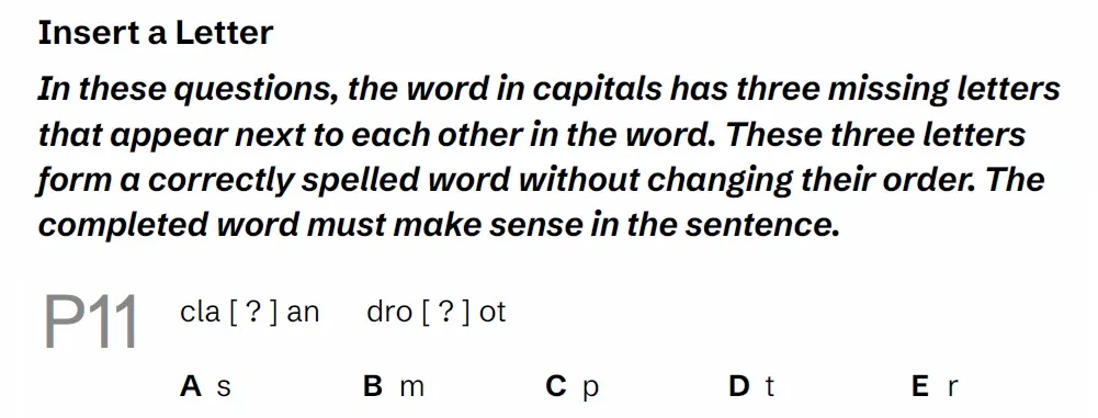 Question P11 - Lincolnshire 11 Plus Exam Practice Papers 2026 - Pack 1 - Paper 1 - VR