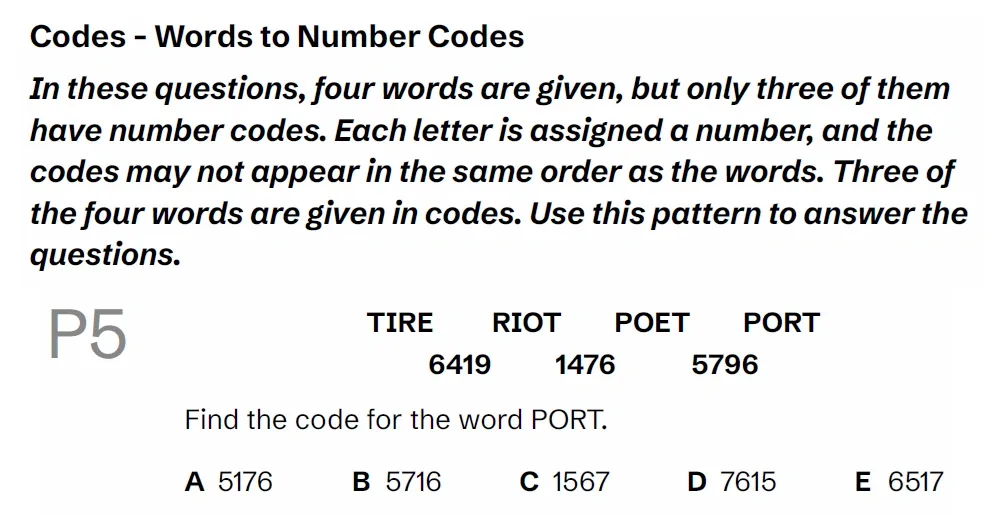 Question P05 - Lincolnshire 11 Plus Exam Practice Papers 2026 - Pack 2 - Paper 1 - VR
