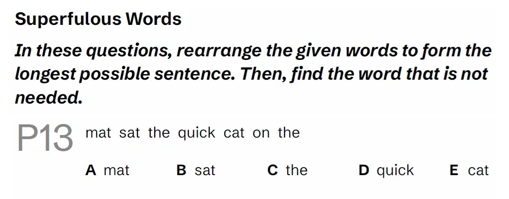Question P13 - Lincolnshire 11 Plus Exam Practice Papers 2026 - Pack 2 - Paper 1 - VR