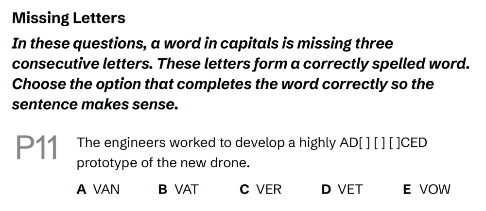 Question P11 - Lincolnshire 11 Plus Exam Practice Papers 2026 - Pack 3 - Paper 1 - VR