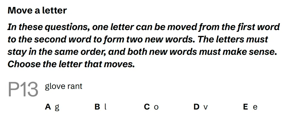 Question P13 - Lincolnshire 11 Plus Exam Practice Papers 2026 - Pack 3 - Paper 1 - VR