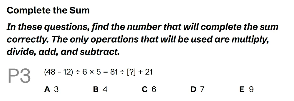 Question P03 - Lincolnshire 11 Plus Exam Practice Papers 2026 - Pack 3 - Paper 1 - VR