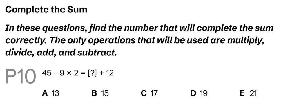 Question P10 - Lincolnshire 11 Plus Exam Practice Papers 2026 - Pack 4 - Paper 1 - VR