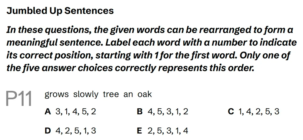 Question P11 - Lincolnshire 11 Plus Exam Practice Papers 2026 - Pack 4 - Paper 1 - VR