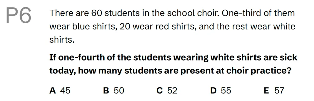 Question P06 - Lincolnshire 11 Plus Exam Practice Papers 2026 - Pack 4 - Paper 1 - VR