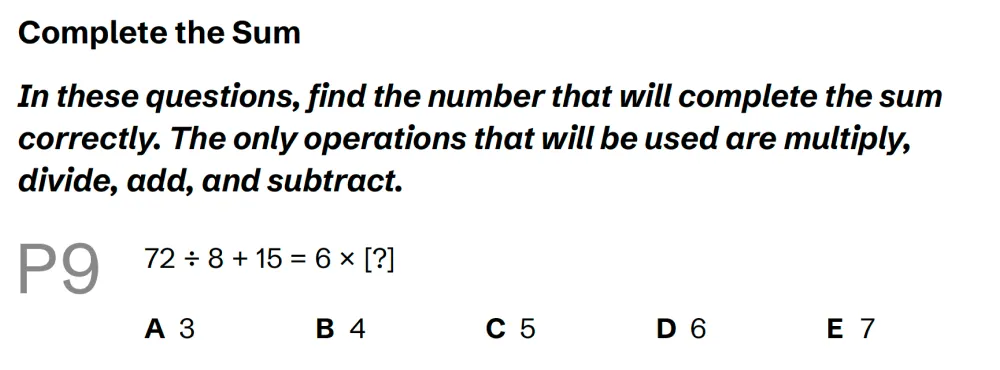 Question P09 - Lincolnshire 11 Plus Exam Practice Papers 2026 - Pack 4 - Paper 1 - VR