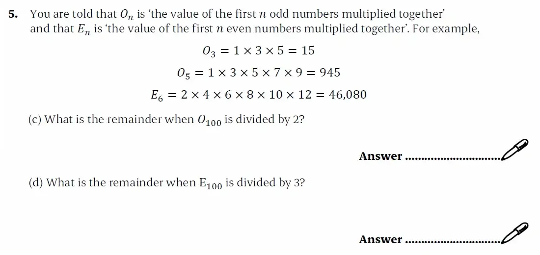 Question 05(c,d) - St Paul’s Girls School - 11+ Sample Maths Paper 2 - 2025